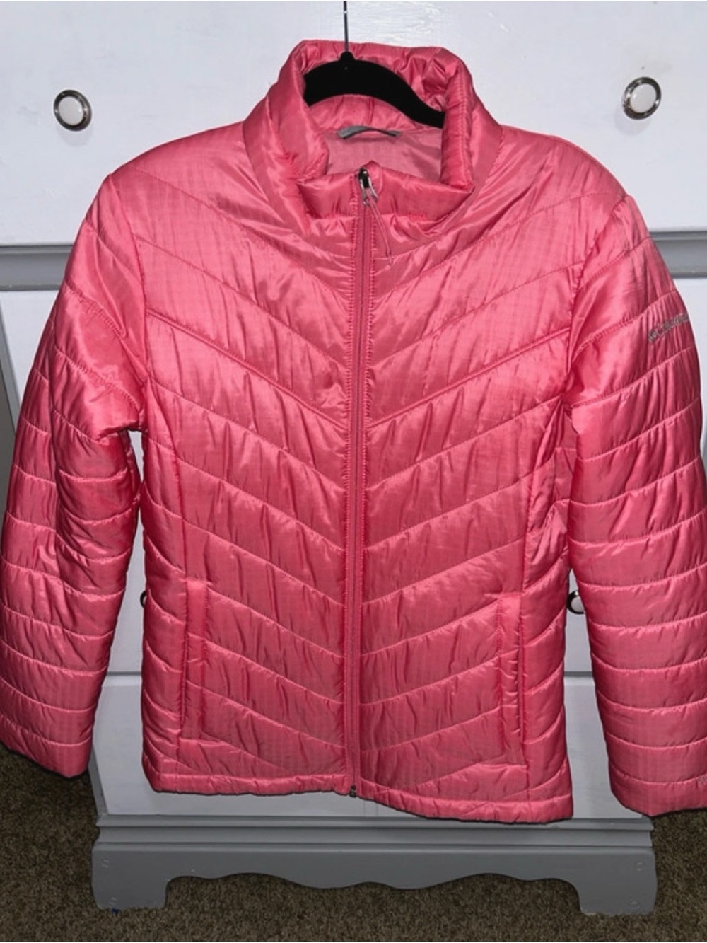 Columbia Women’s Pink Quilted Puffer Jacket Omni Heat Size Large